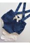 Handmade Woven Denim Fabric Baby Girl Romper