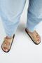 Machavel Women's Leather Genuine Leather Double Buckle Mink Slippers - 8