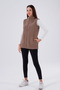 Milky Brown Lamb Stand Collar Vest - 4