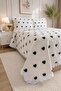 Ultrasonic Quilted Leman Ruffled Double Pique Set 230X240 cm Cream - 2