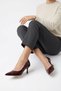Hentor Women's Heeled Shoes Crocodile Patterned Pointed Toe Stylish Design Thin Heeled Stiletto 2034 Heel 6 cm - 4
