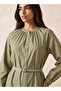Youth Cutwork A-line Cotton Dress with Belt - 4