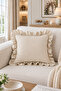 Pearl Ruffle Cushion Cover Vanilla - Light Beige Set - 3