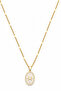 White Polar Star Necklace with Zircon Stone Frame - Gold