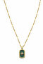 Gold Color Emerald Green Polar Star Necklace - Gold