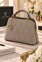Women's Diamond Patterned Gold Charmed Two-Compartment Stylish Daily Use Bag with Full Lining Women's Crossbody Shoulder Bag