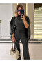 Anthracite Turtleneck Buttoned 3-Piece Knitwear Set - 1430 - 3