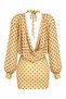 Yellow Polka Dot Backless Mini Dress - 2Y6261 - 2