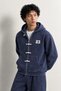 Weldon - Navy Blue - Hooded Zippered 100% Cotton - Men's Sweatshirt - 5