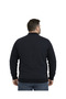 Men's Large Size Navy Blue Vento Pocket Knitwear Cardigan 3Xl-4Xl-5Xl-6Xl - 3