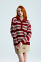 Striped Polo Collar Knit Sweater - 6