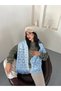 Women's Bohemian Hand-Knitted Motif Tassel Scarf - 3