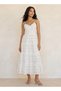 Youth Floral Print A-line Cotton Dress with Adjustable Straps - 3