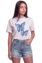 Women's Butterfly Printed Relaxed Fit T-Shirt White - 5