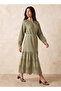 Youth Cutwork A-line Cotton Dress with Belt - 3