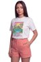 Women's Amalfi Coast Palm Tree Seascape Printed Relaxed Fit T-Shirt White - 5