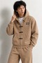 Weldon - Beige - Hooded Zippered 100% Cotton - Men's Sweatshirt - 4