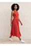 Youth A-line Midi Dress Pin Buckle Belt - 4