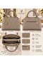 Women's Diamond Patterned Gold Charmed Two-Compartment Stylish Daily Use Bag with Full Lining Women's Crossbody Shoulder Bag - 6