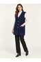 Asez Boutique Women's V-Neck Buttoned Pocketed Long Plush Knitwear Vest 9072 - 7