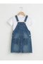 Girl's fringed denim overalls dress - 5