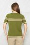 Women's Crew Neck Short Sleeve Striped Knitwear Blouse 25111 Khaki-Beige - 4