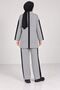 Women's Circular Neckline Tricot Suit with Striped Detail and 2-Piece Pants - 2