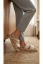 Women's Mink Cross Double-Strapped Plush House Slippers 3 cm Byndti̇mjcap01 - 4