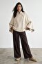 Pocketed cashmere poncho jacket