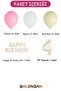 -4- Age Happy Birthday Set Foil Balloon Set Pink Beige White Balloon - 2