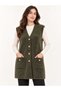 Asez Boutique Women's V-Neck Buttoned Pocketed Long Plush Knitwear Vest 9072