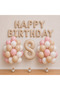 -8- Age Happy Birthday Set Foil Balloon Set Pink Beige White Balloon