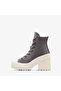Chuck 70 De Luxe Heel Unisex Gray Leather Platform Sneaker - 6