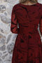 Burgundy Asymmetrical Cut Sequin Embroidered Long Dress - 5