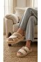 Women's Mink Cross Double-Strapped Plush House Slippers 3 cm Byndti̇mjcap01 - 6