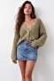 Buttoned Thick Knitted Cardigan - 2