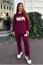 Women's Plus Size Long Sleeve Leaf Patterned Tracksuit Set 8301-27
