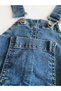 Girl's fringed denim overalls dress - 4