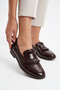 Ulden Women's Loafer Shoes Patterned Tasseled Masculine Style Low Heeled Casual Ulden Stylish