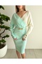 Double Breasted Collar Stylish Knitwear Dress