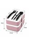 2-Tier Adjustable Rectangular Lunch Box - Food Storage Box with Fork Spoon Serving - 2
