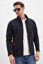 Zippered Stand Collar Softshell Jacket - 4