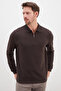 Ribbed Polo Collar Half-Zip Thessaloniki Knitted Sweatshirt - 5