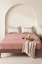 Powder Brown Aren Double Flat Sheet Set - 3 Pieces