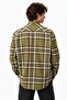 Men's Relaxed Fit Button-Down Linen Shirt Comfortable Cut Cotton Checkered Men's Snap Button Shirt Green - 3