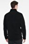 Men's Black Warm Standard Fit Regular Cut Bato Collar Double Fleto Pocket Sweatshirt Fleece - 6