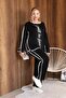 Plus Size Lettering Detailed Ribbed Suit