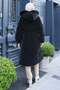 Nova Quilted Fur Hooded Coat Black 3001 - 4