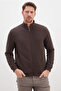 Ribbed Collar Zippered Regular Fit Jacket - 3