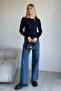 Soft Textured Knitwear Sweater with Button Detail on the Sleeves - 4